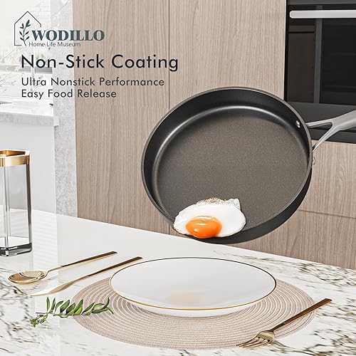 Miniatura 2 de Wodillo Juego de ollas y sartenes antiadherentes, juego de utensilios de cocina de inducción, juego de cocina antiadherente con sartenes y
