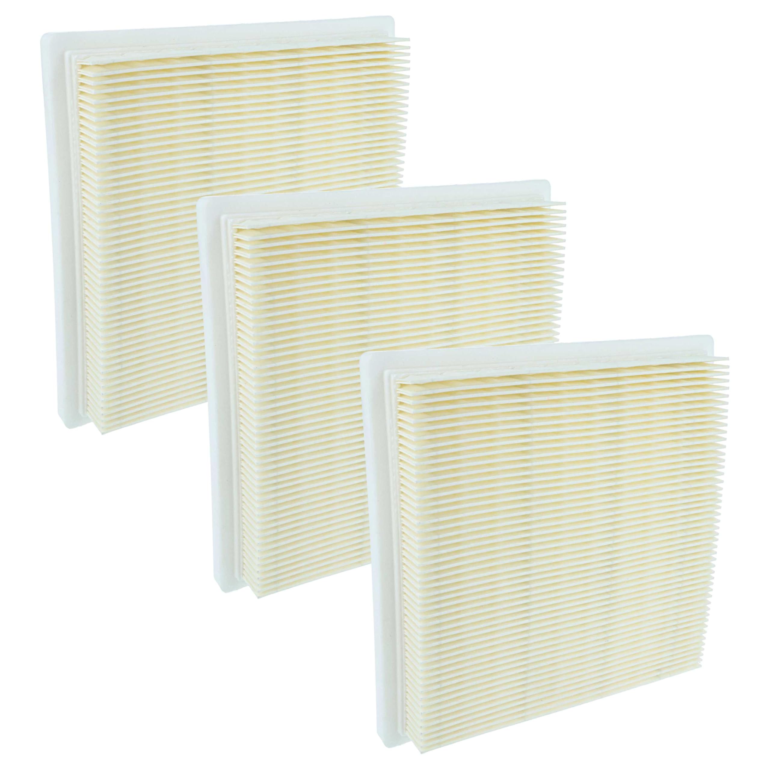 vhbw 3x Filtro plisado plano compatible con Bosch AdvancedVac 18V-8 aspiradora - Elemento filtrante