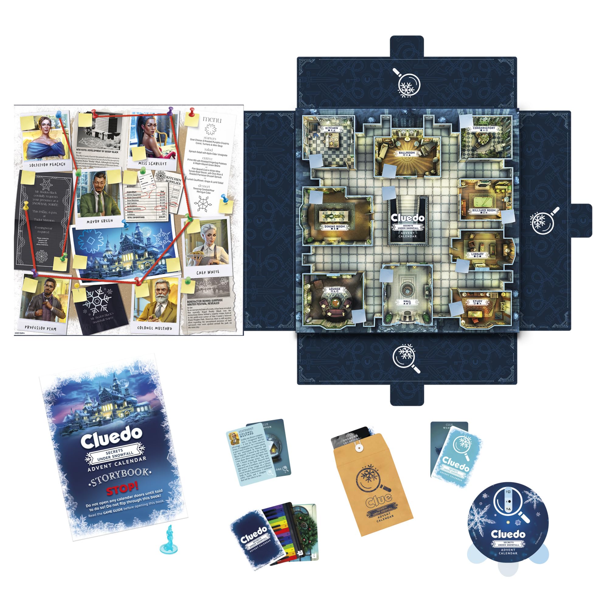 Cluedo Calendrier de l'Avent : Secrets Under Snowfall – Version Anglaise