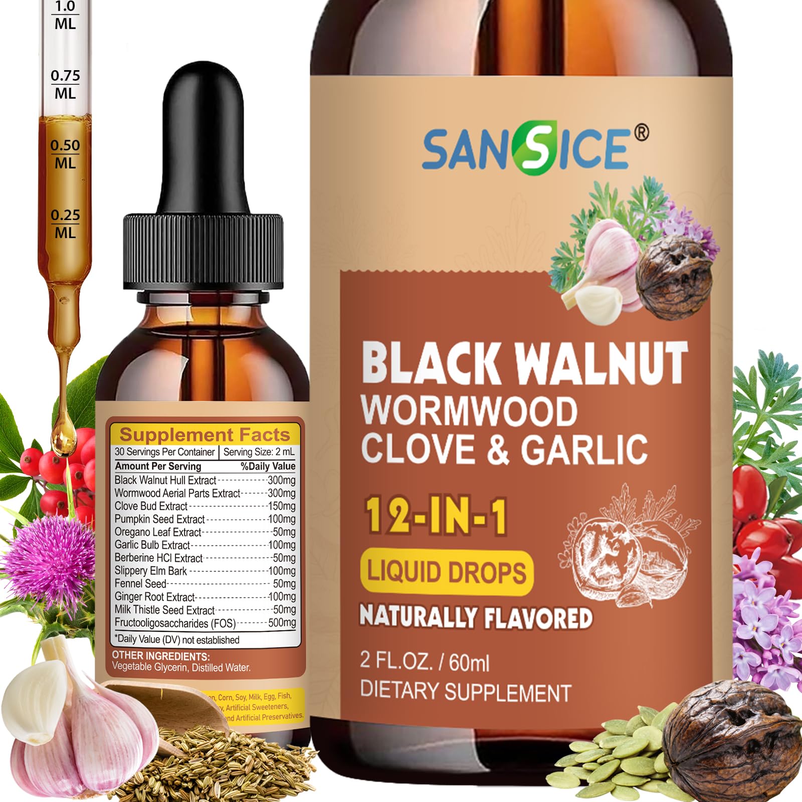 Amazon.com: Wormwood Black Walnut Clove Cleanse for Humans Gut
