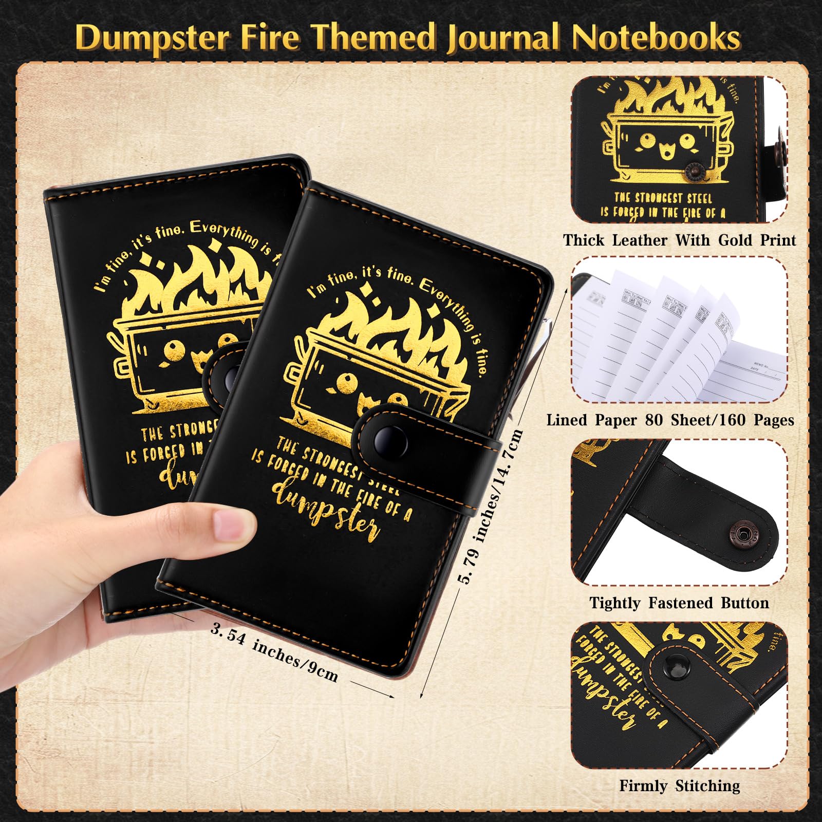 Colarr Juego de 20 cuadernos de cuero con bolígrafos divertidos para compañeros de trabajo, regalos sarcásticos para escribir, viajes, negocios, jefe de equipo (negro)