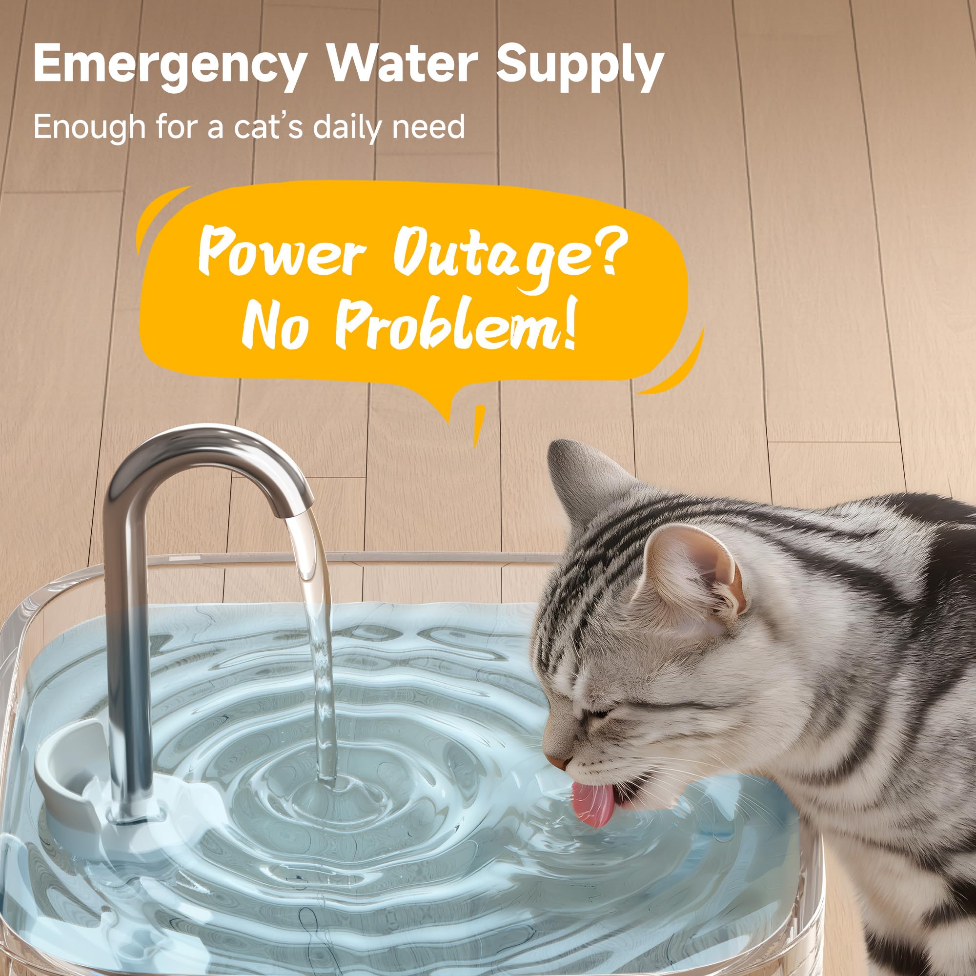 Fuente de agua de cristal para gatos, fuente para beber