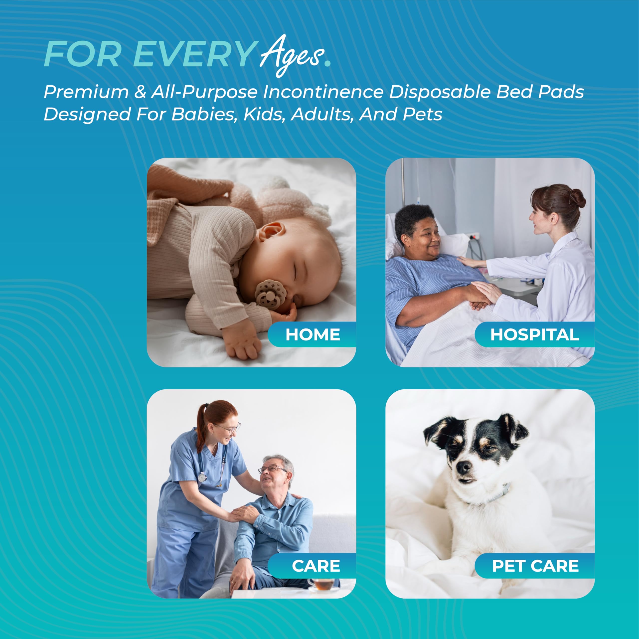 Dr.Deutsch - Juego de 150 almohadillas desechables para incontinencia (90 x 60 cm), para bebés, adultos y ancianos