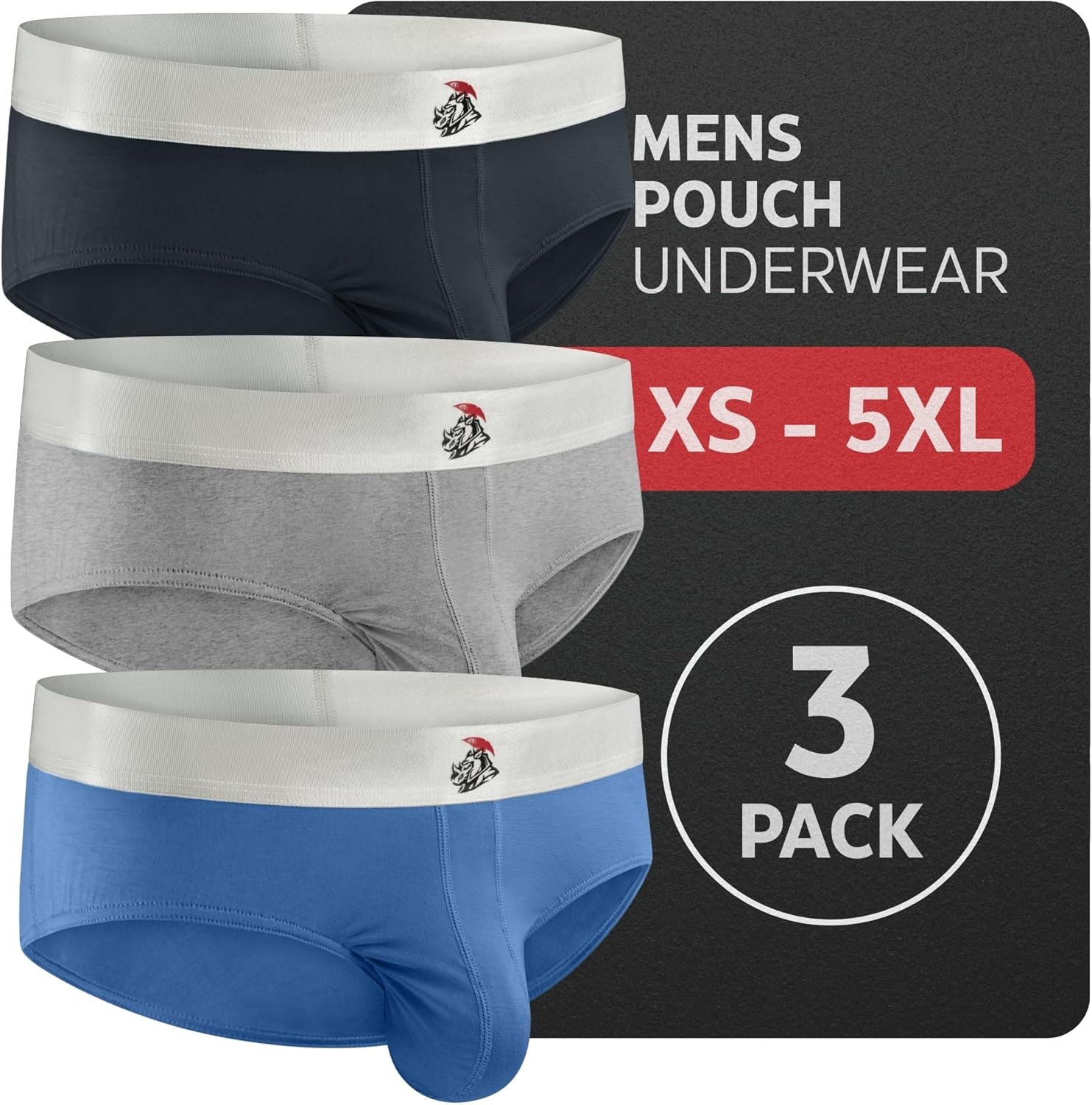 Real Men Nylon & Modal Briefs for Men with ABCD Pouch - 1, 3 and 6 Packs - Brushed Nylon and Rhino Fit - XS to 5XL - Image 3