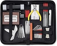 Vista 7 de Kit de herramientas de mantenimiento de reparación de guitarra de 45 piezas con bolsa de transporte, juego de herramientas de cuidado grande
