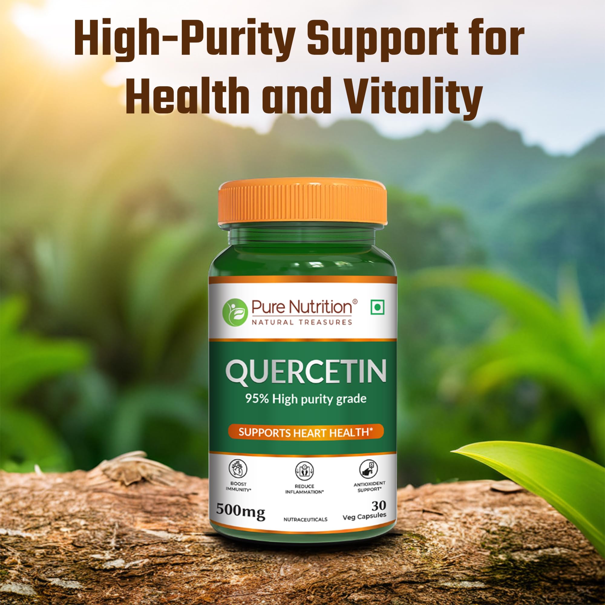 Pure Nutrition Quercetin Supplement 500mg - 30 Capsules | High Purity 95% Extract | Helps Seasonal Allergy Relief, Supports Immunity, Reduces Inflammation, Promotes Heart Health 1