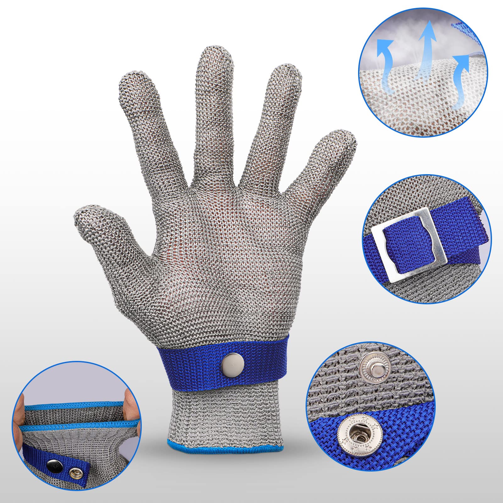 Guanti Da Lavoro Anti Taglio Uomo E Donna - Modello Unisex Con Palmo Antiscivolo, Per Cucina, Giardinaggio E Fai Da Te (Neri)