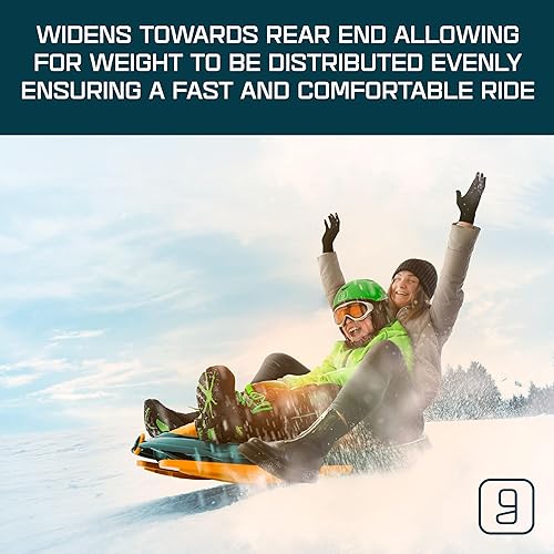 Vista 33 de Stratos - Trineo de nieve para niños - 2 personas Trineo de nieve orientable para mayores de 3 años Verde (Mystic Green),Azul (Electric Blue),rosado