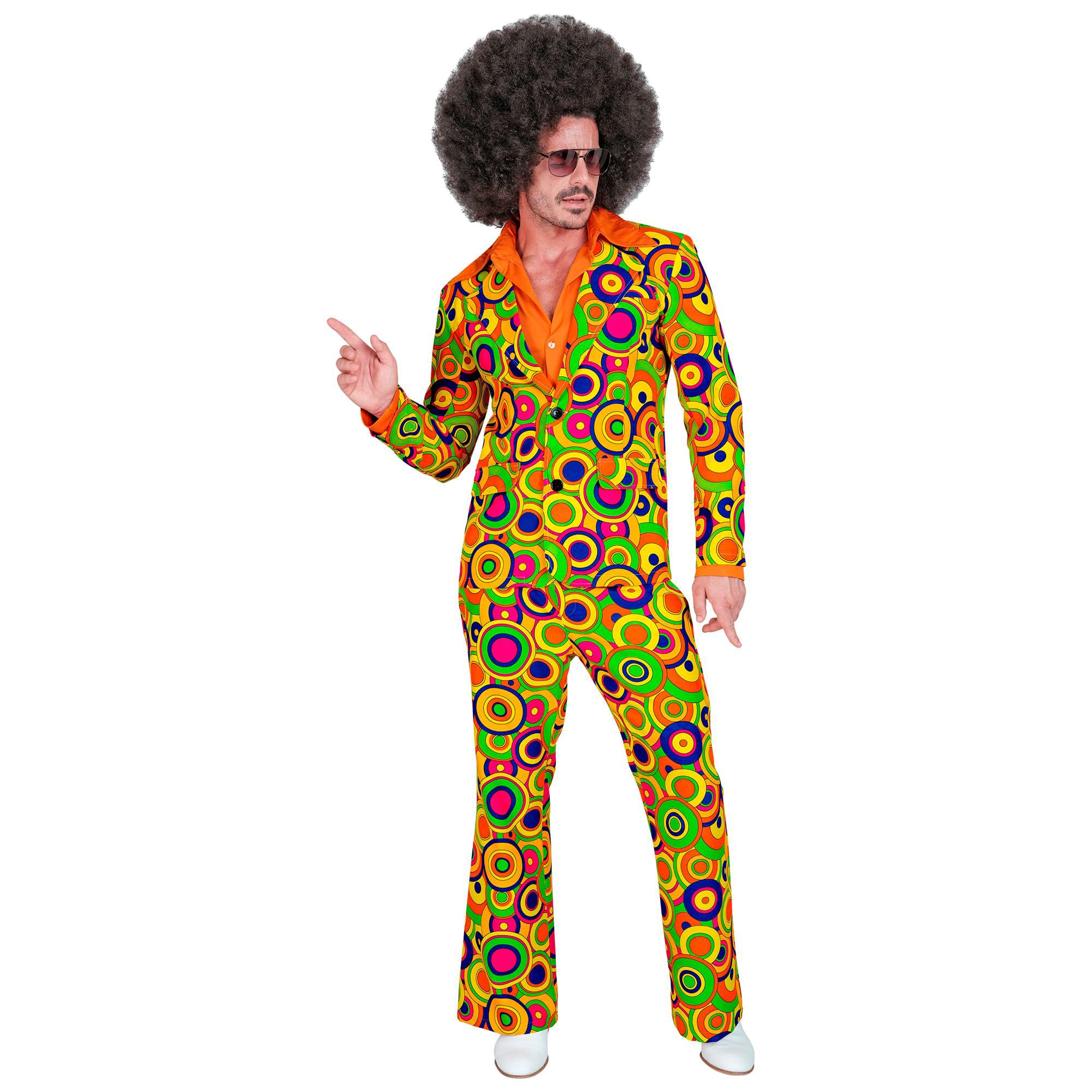Widmann 5979R - pruik jaren 70 disco, bruin, carnaval, themafeest