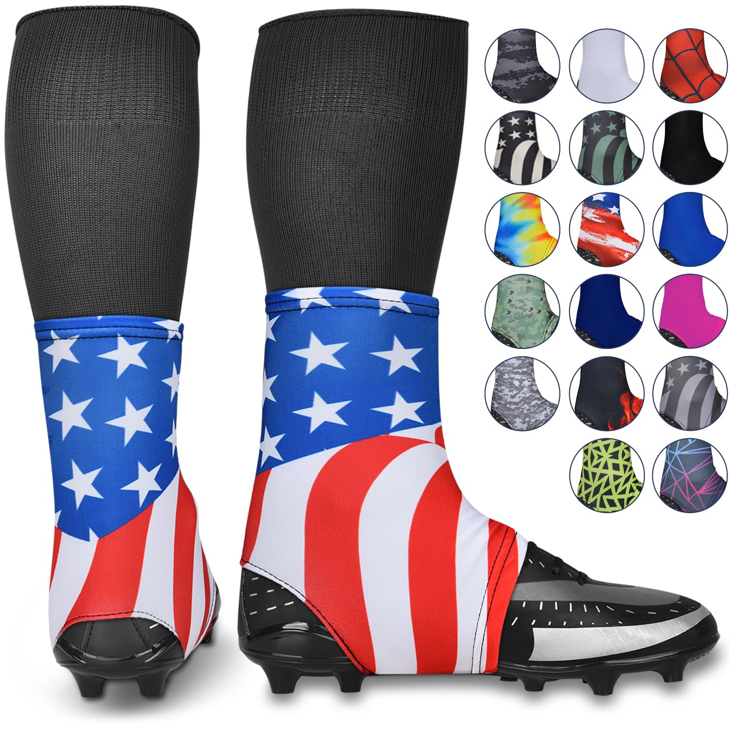 Exxact Sports Football Spats Cleat Covers - Football Spats for Cleats, Spats Football Cleat Covers, Cleat Lace Covers, Spats for Men & Boys, Cleat Covers Football