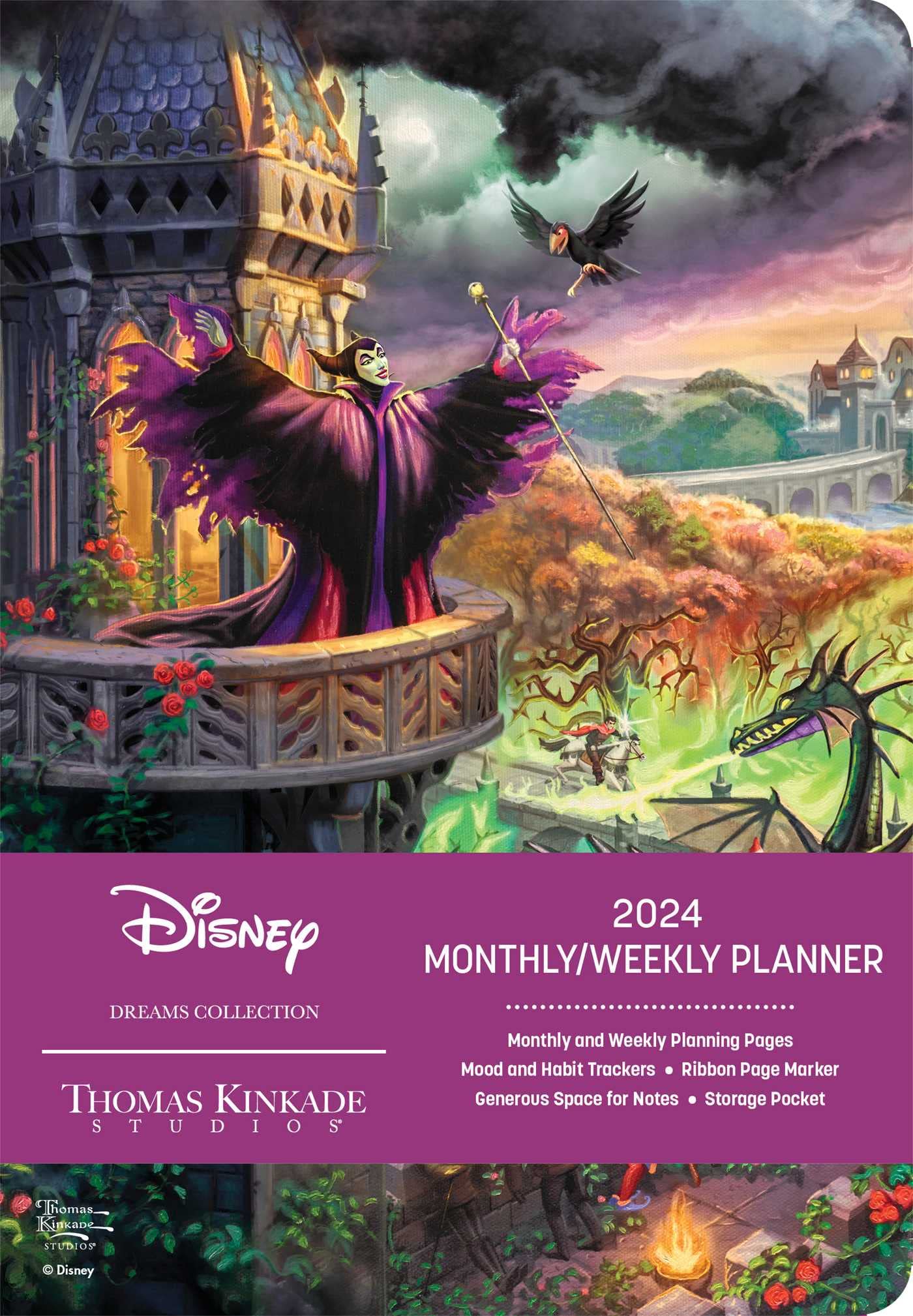 Disney Dreams Collection by Thomas Kinkade Studios 12-Month 2024 Monthly/Weekly Planner Calendar: Maleficent