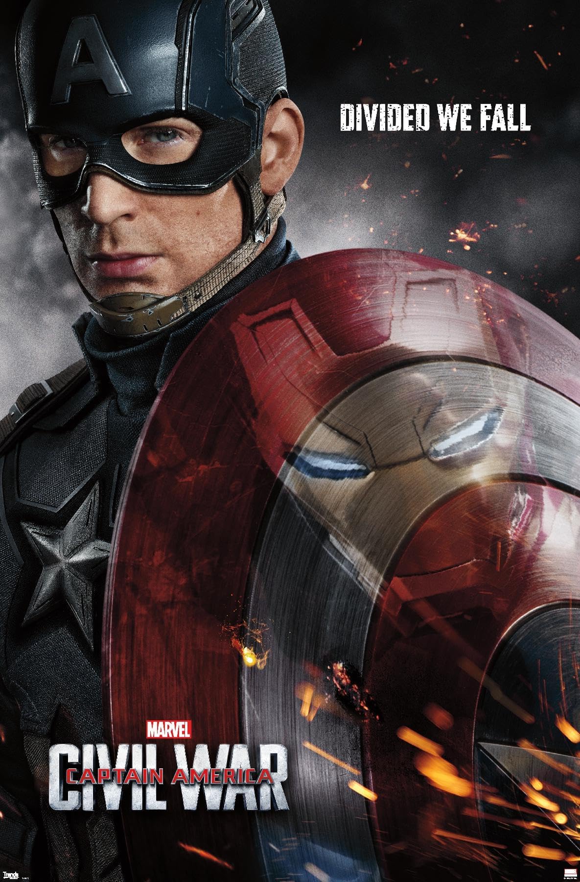 Trends International Marvel Captain America - CiVil War - Shield Reflection One Sheet Wall Poster, 19L x 13W, Premium Unframed Version