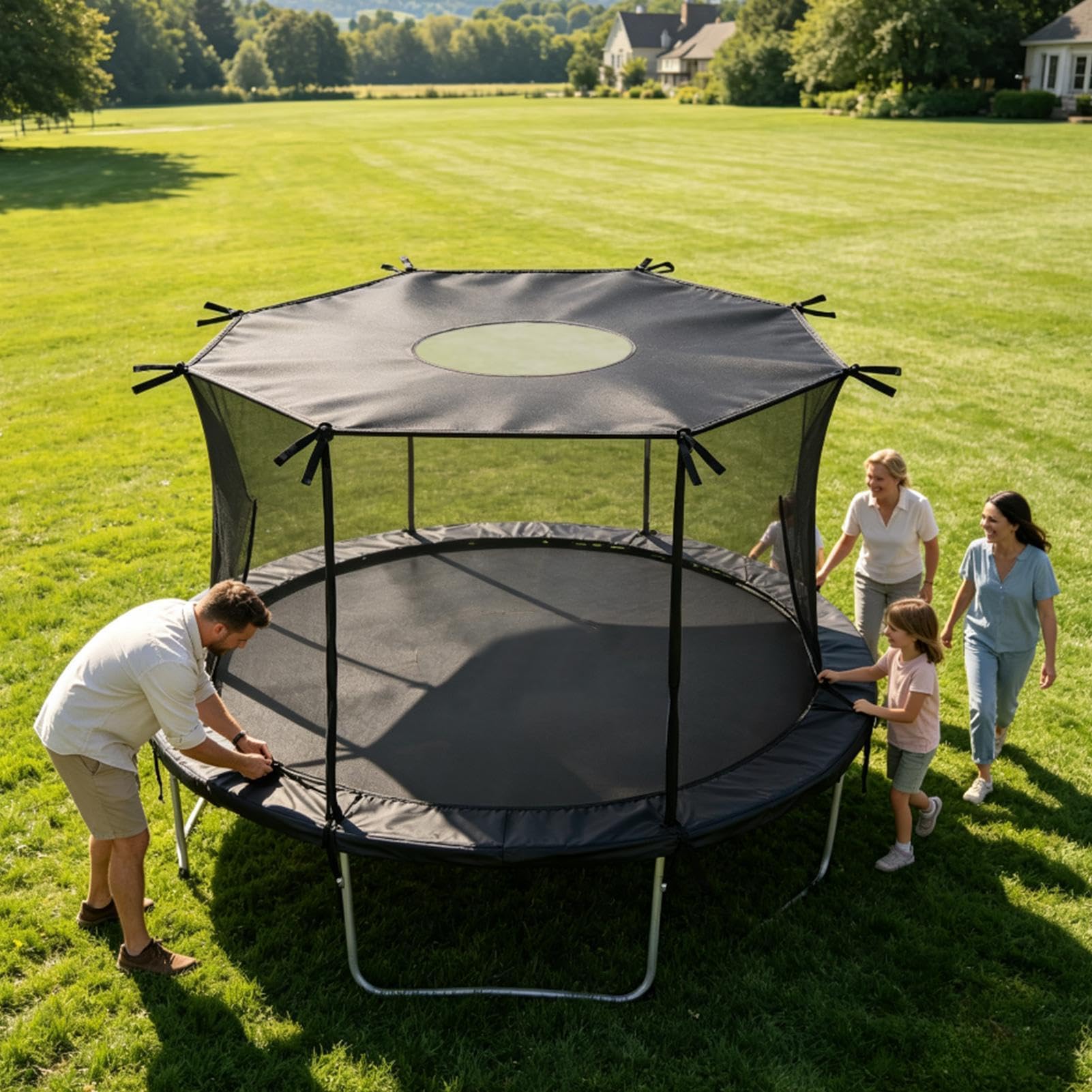 Genérico Toldo para Cama Elástica Cubierta Impermeable con Protección Solar