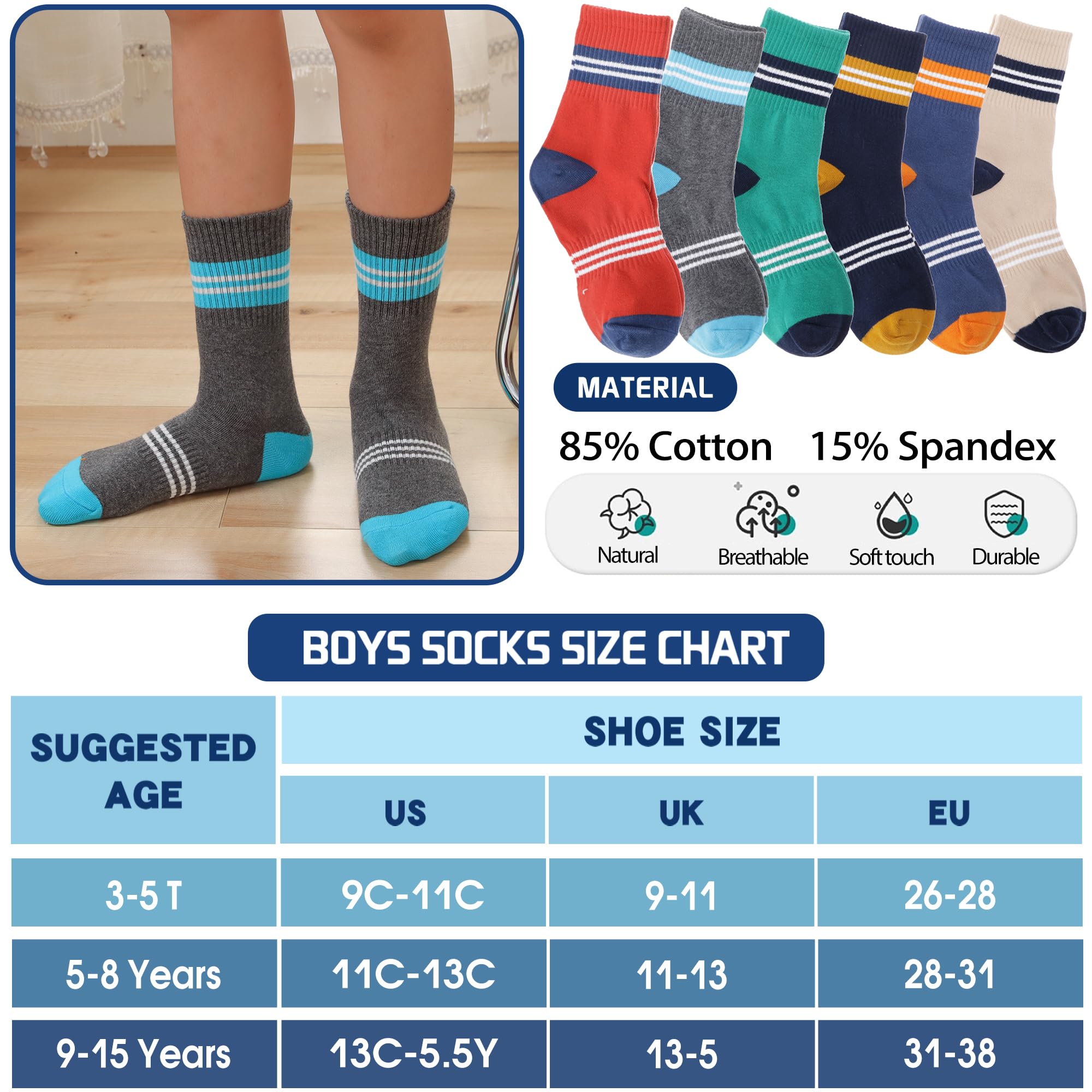 Welwoos Calcetines Niños - Calcetines de algodón divertidos y locos para niños