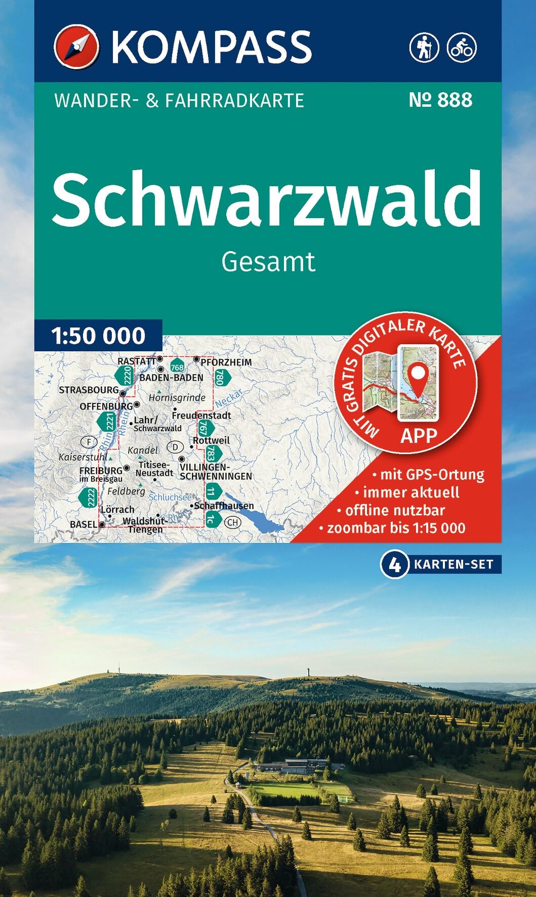 Schwarzwald Walking and Cycling Map: 1:50,000 4 map set