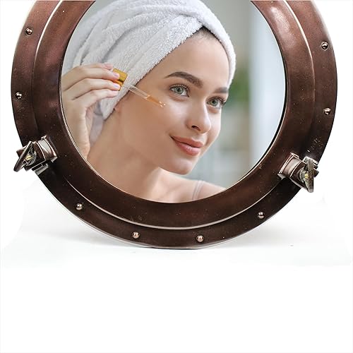 Miniatura 4 de Nagina International Espejo vintage antiguo de aluminio de alta calidad para montar en la pared, de coca cola, ventana de ojo de buey de barco,