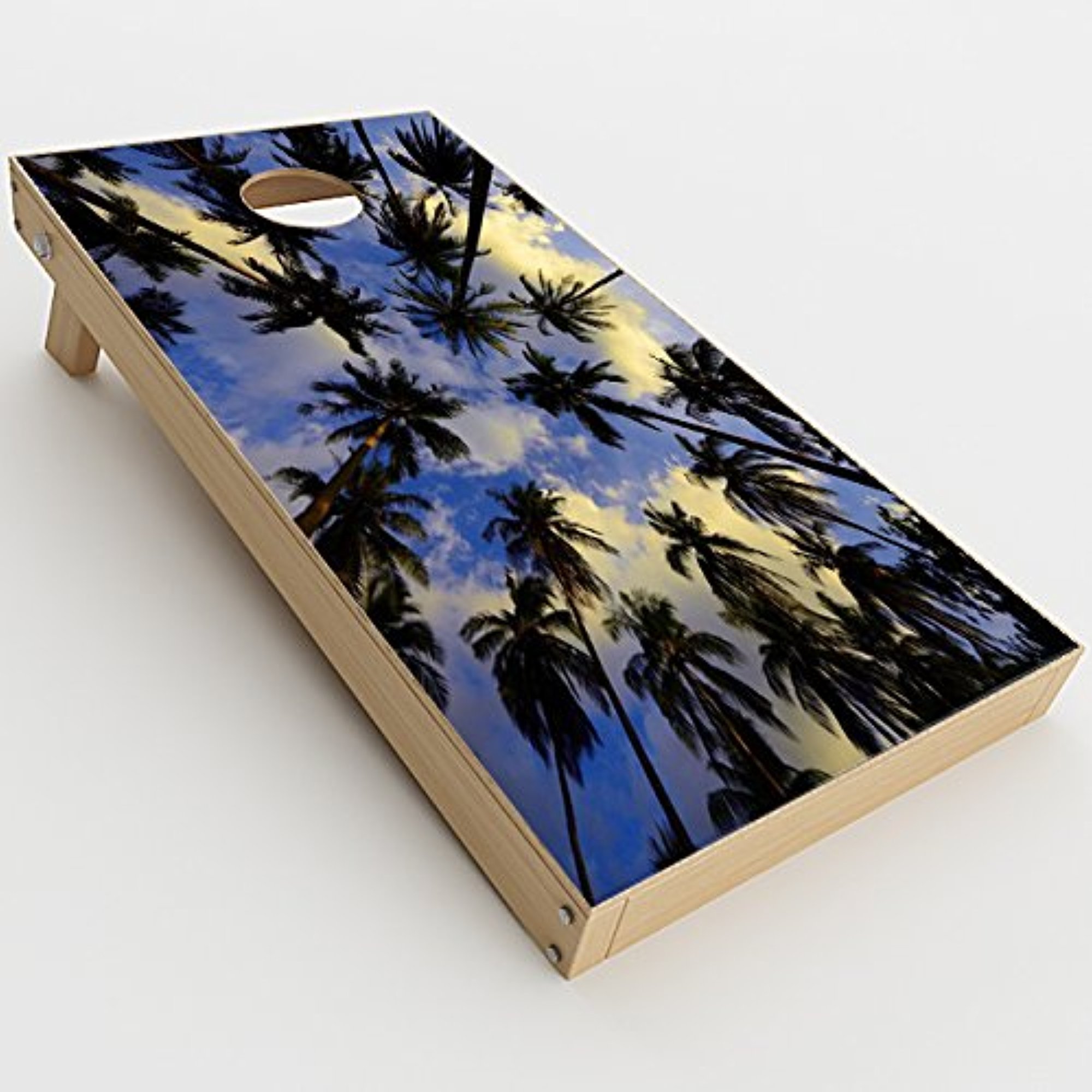 Skin Decal Vinyl Wrap for Cornhole Outdoor Board Game Bag Toss (2 x Pcs. Skins only) / Palm Trees Miami Sky Cloud