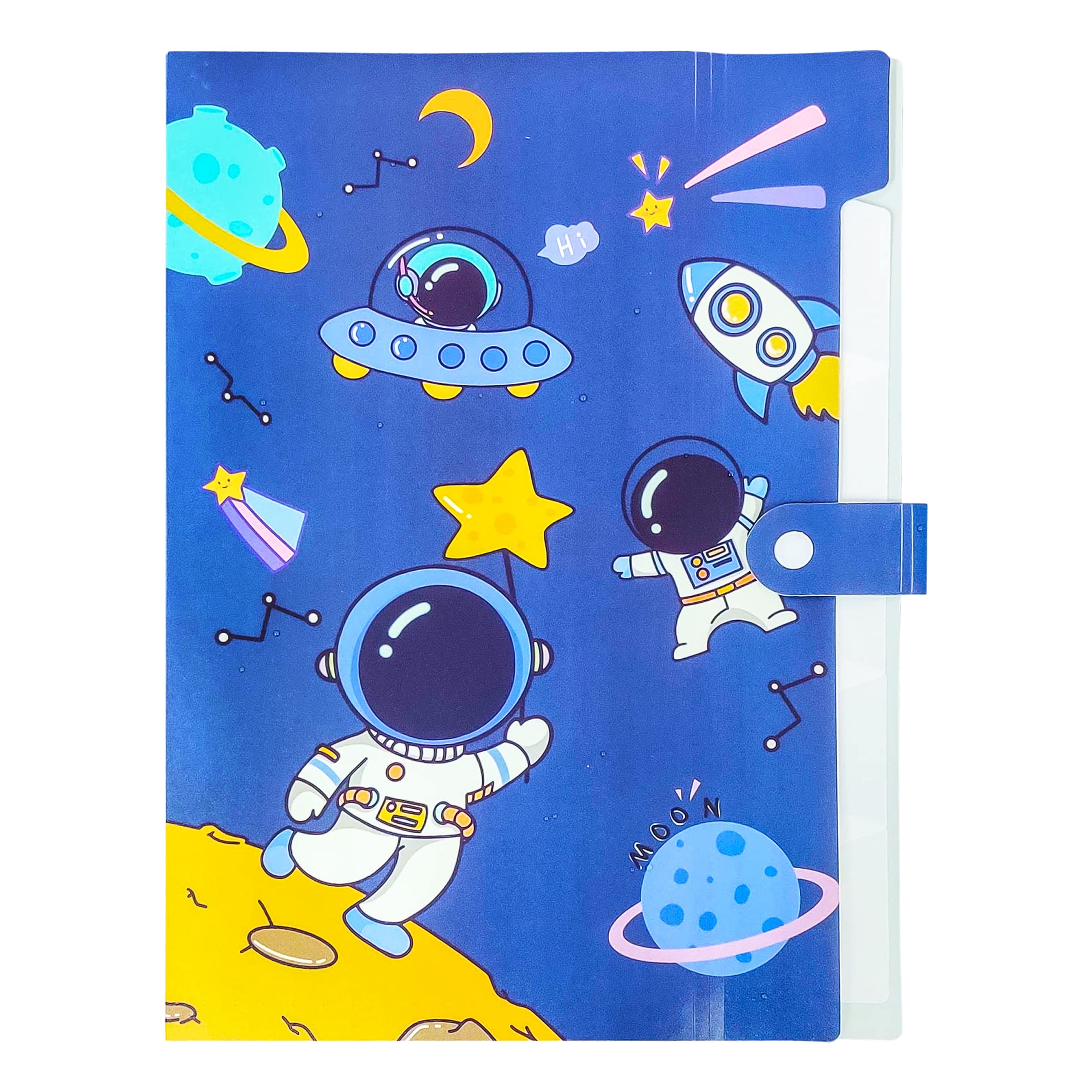 Buy Parteet Space Theme File Folder with Button Lock Pack of 1 Pc Certificates Holder with 5