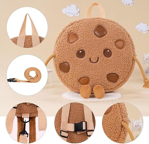 Miniatura 3 de OUOZZZ Mochila infantil de 11 pulgadas para niñas, bolsa de felpa suave con cara linda, mini mochilas de viaje con correa ajustable para el