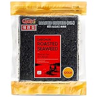 Vista 8 de Daechun (Choi's1) Algas tostadas, GIM (100+100 hojas completas), paquete económico, resellable, grado dorado, producto de Corea