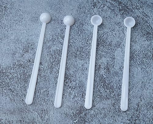 Miniatura 3 de 20 cucharaditas pequeñas de plástico micro pequeñas cucharas medidoras para cosméticos, medicamentos, polvos, condimentos con purpurina, suministros