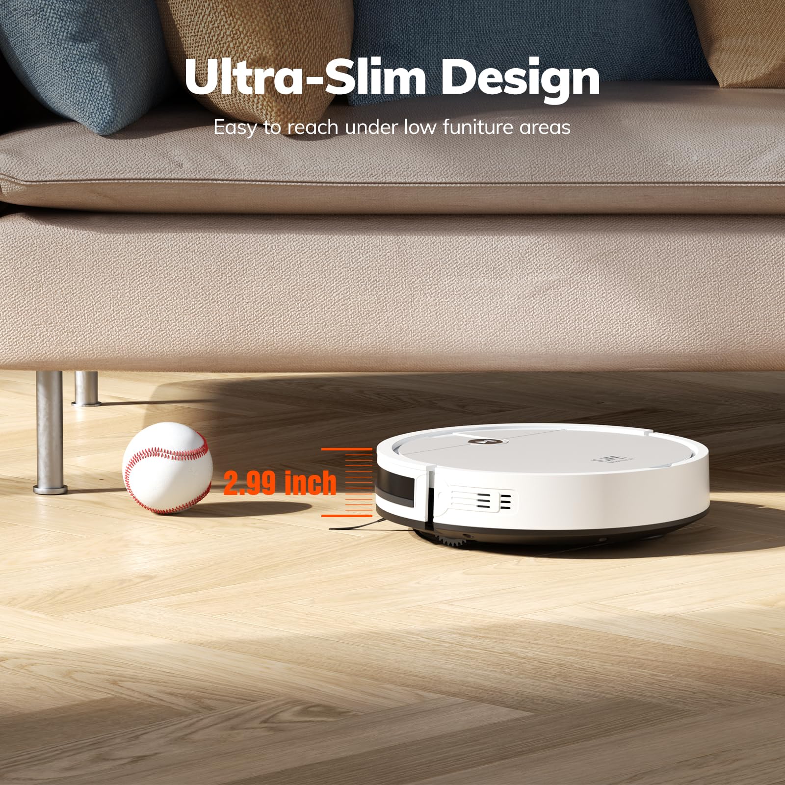 ILIFE V2 Robot Aspirador, aspiración sin enredos, autonomía de 120 Minutos, Aspirador Robot Delgado con Carga automática, Ideal para Pelo de Mascotas y Suelos Duros