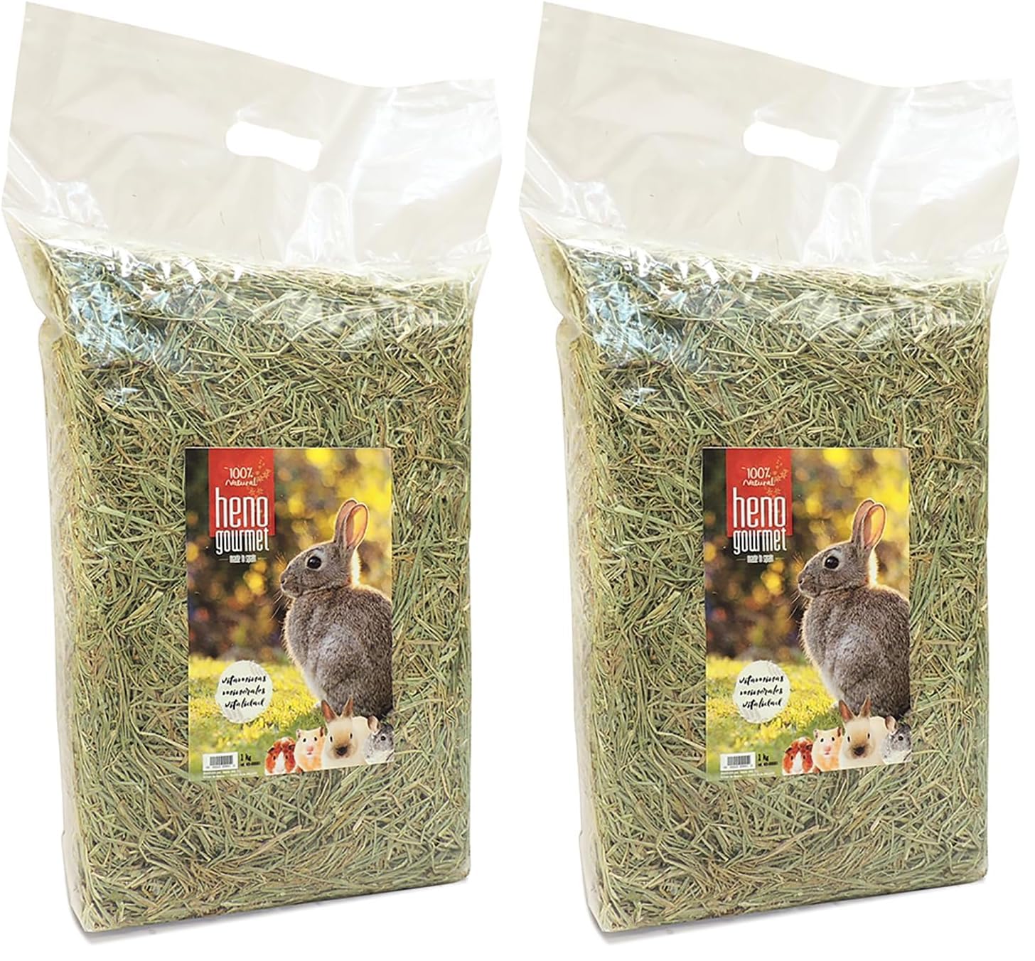 HENO Gourmet - Heno Natural para Conejos y Roedores, 1 kg, Rico en Fibra y Hierbas Naturales, Apoya la Salud Dental y Digestiva, Ideal para Cobayas, Chinchillas y Hurones — view 3
