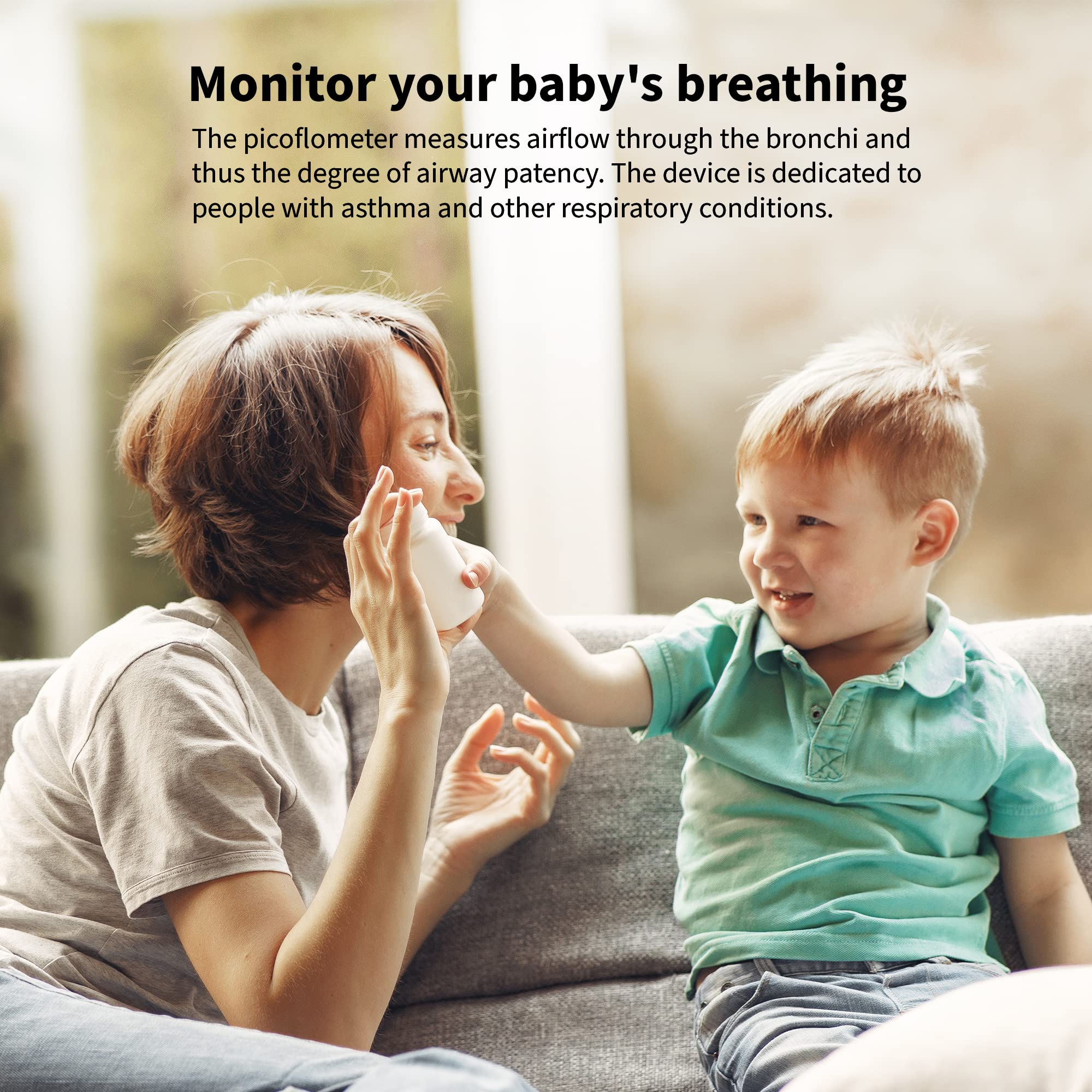 Débitmètre de Pointe pour Enfants Spirometre Pulmonaire Test Surveiller Asthme COPD Maladies Respiratoires