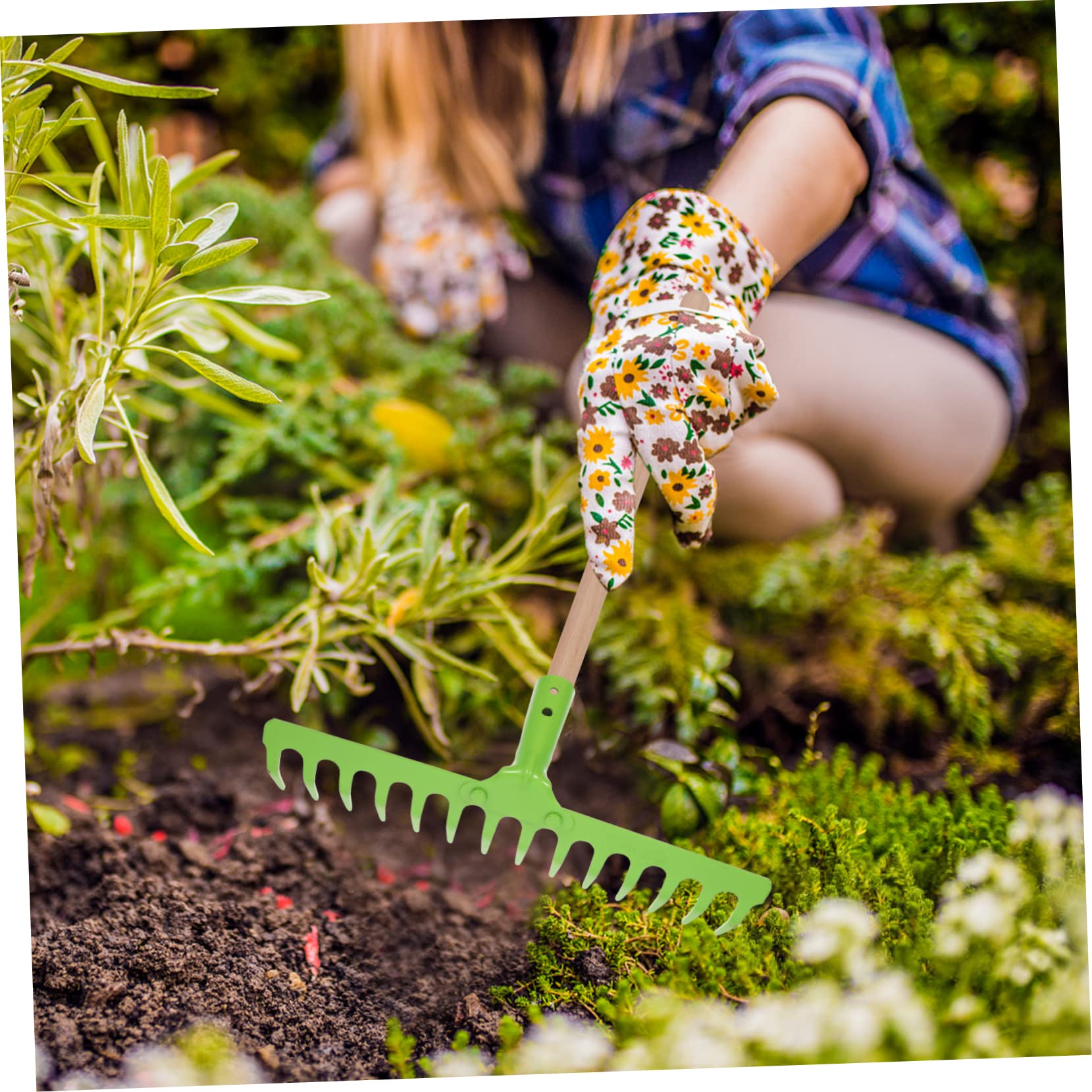 VANZACK 2 Stück Multifunktionsrechen Handrechen Bodenrechen Gartenrechen Zum Graben Gartenrechen Gartenhandwerkzeug Kultivatorwerkzeug Gartenanbauzubehör Aus