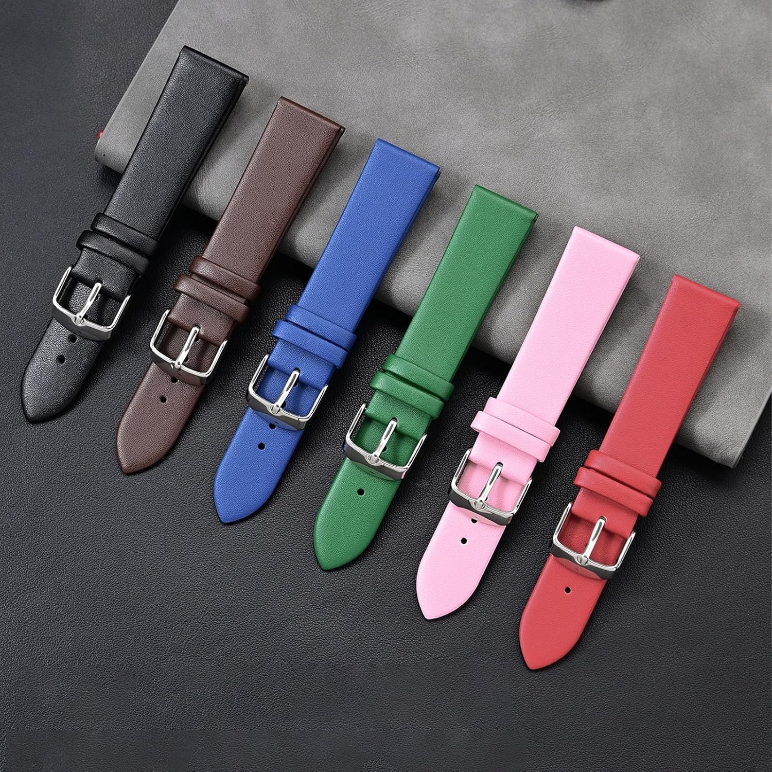 Genuine Leather Watch Band Quick Release Classical Elegant Soft Leather Strap 12mm 14mm 16mm 18mm 20mm 22mm 24mm Replacement Strap for Men Women Ladies