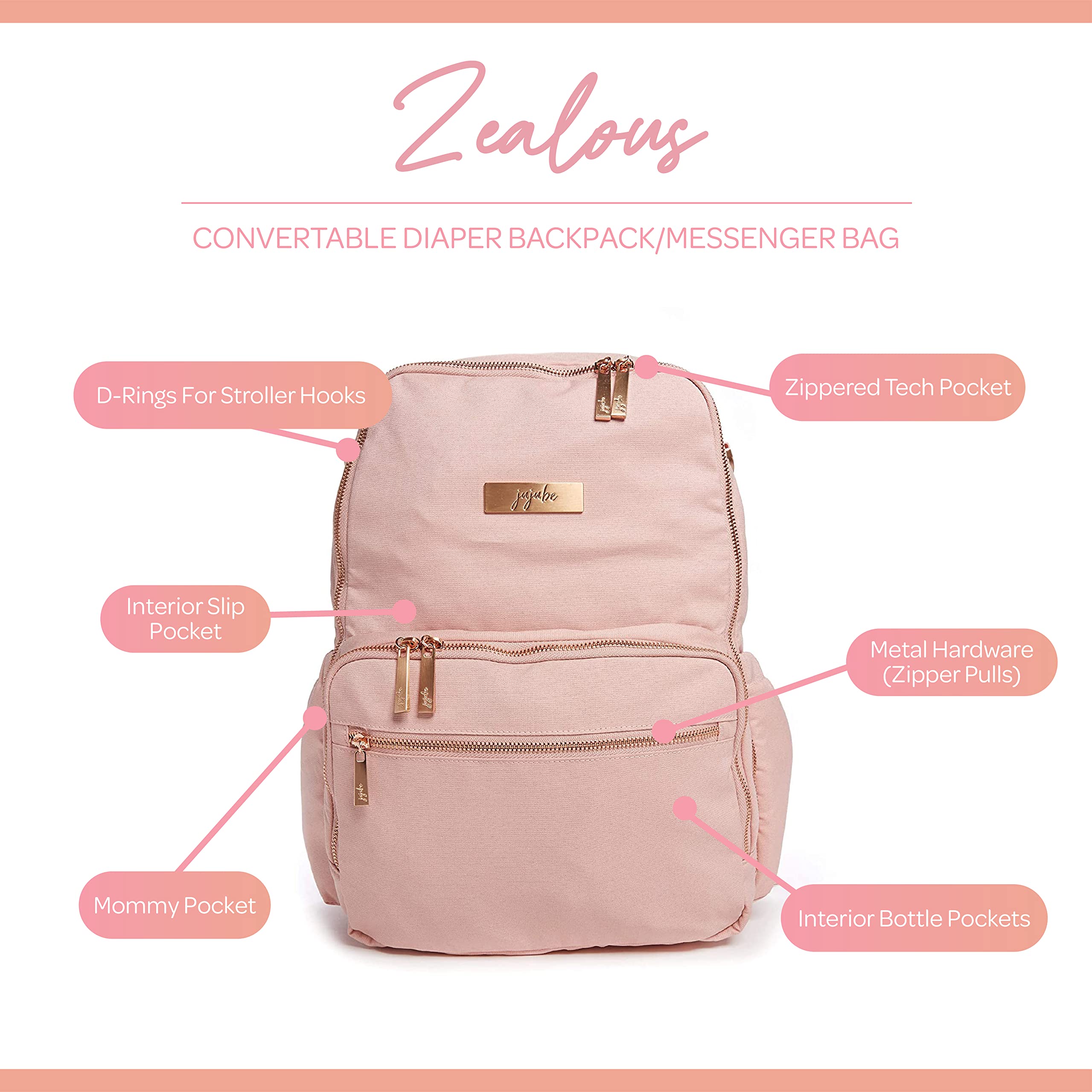 zealous zipper backpack jujube