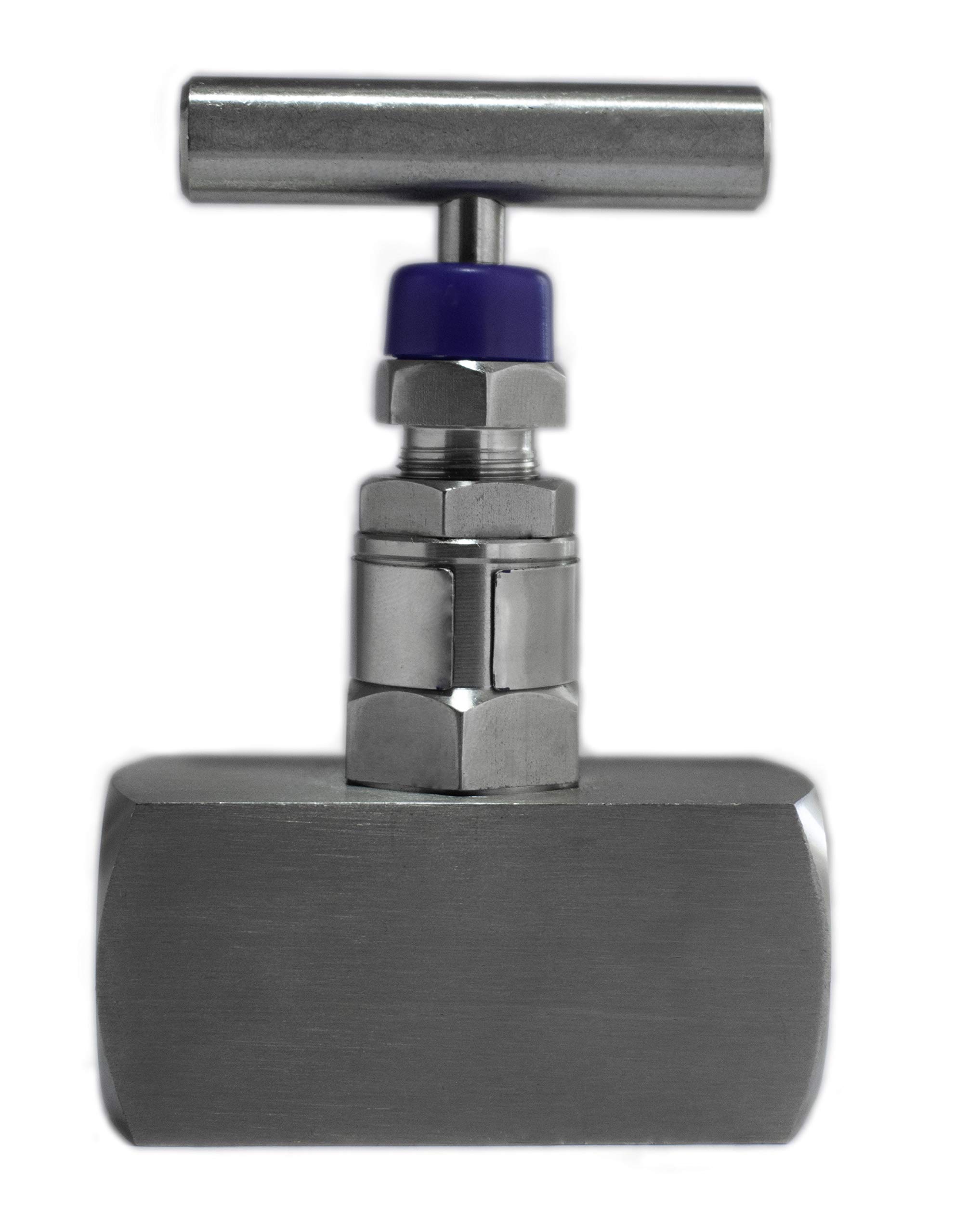 Zaes - Valve d’arrêt à aiguille en acier inoxydable 1/4" filetage femelle AISI 316L PTFE 10000 PSI (690 Bar)