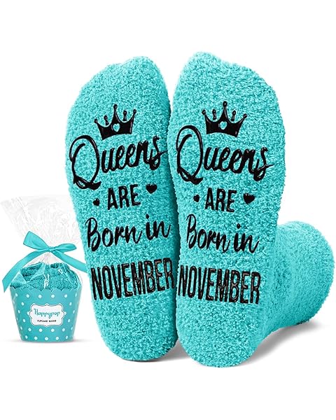 HAPPYPOP Women Queen Birth Month Socks - July August September Birthday Gifts, Socks for Her Female In Green