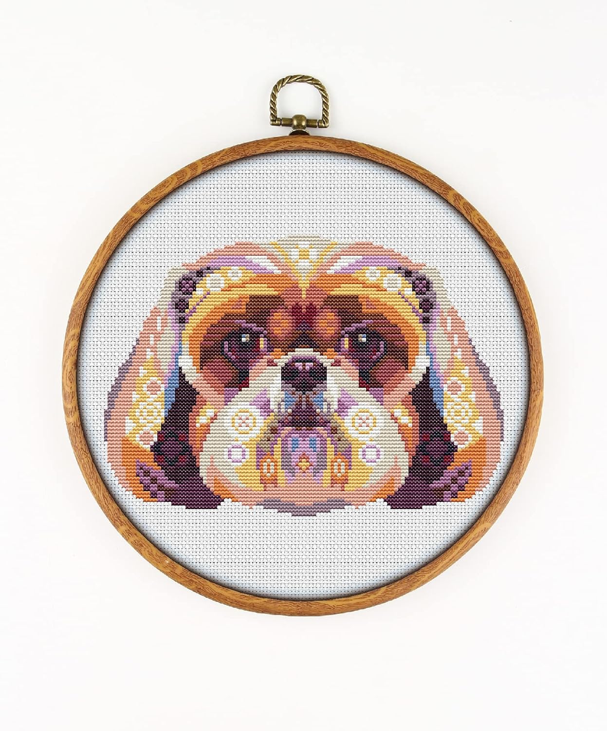 Shih Tzu K794 Counted Cross Stitch KIT#3. Threads, Needles, Fabric, Embroidery Hoop and Printed Color Pattern Inside. Embroidery Pattern