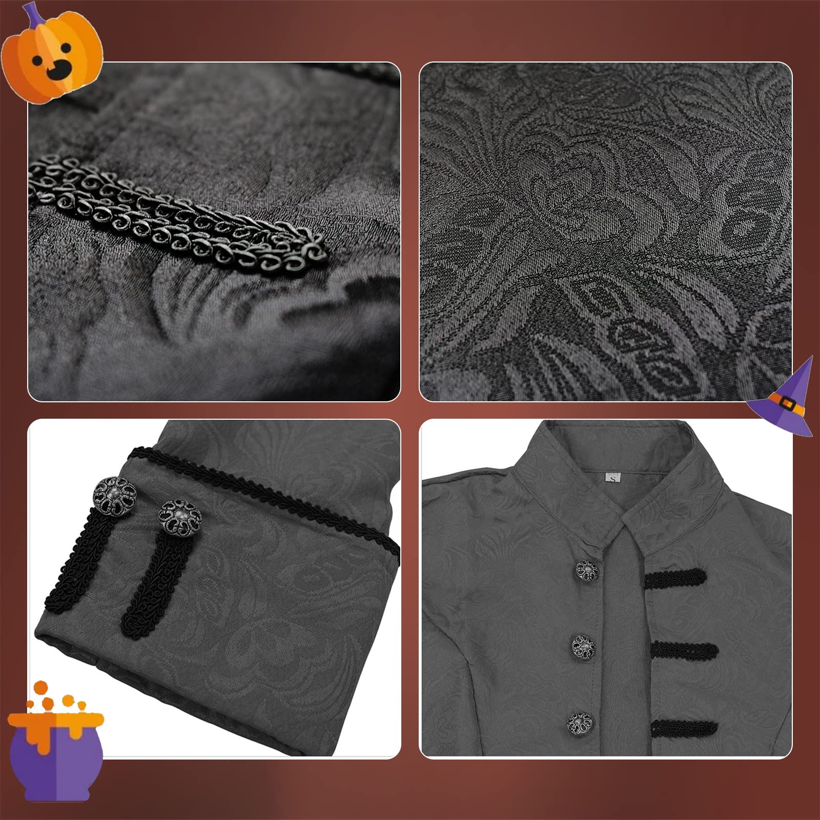 Cappotto vintage medievale steampunk, trench lungo monopetto, costume per Halloween, costume medievale vittoriano per feste a tema steampunk e Halloween