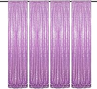 Vista 28 de Cortinas de fondo de lentejuelas negras con purpurina de 2 x 8 pies, 4 paneles para decoración de bodas, fiestas de cumpleaños, despedidas de Negro