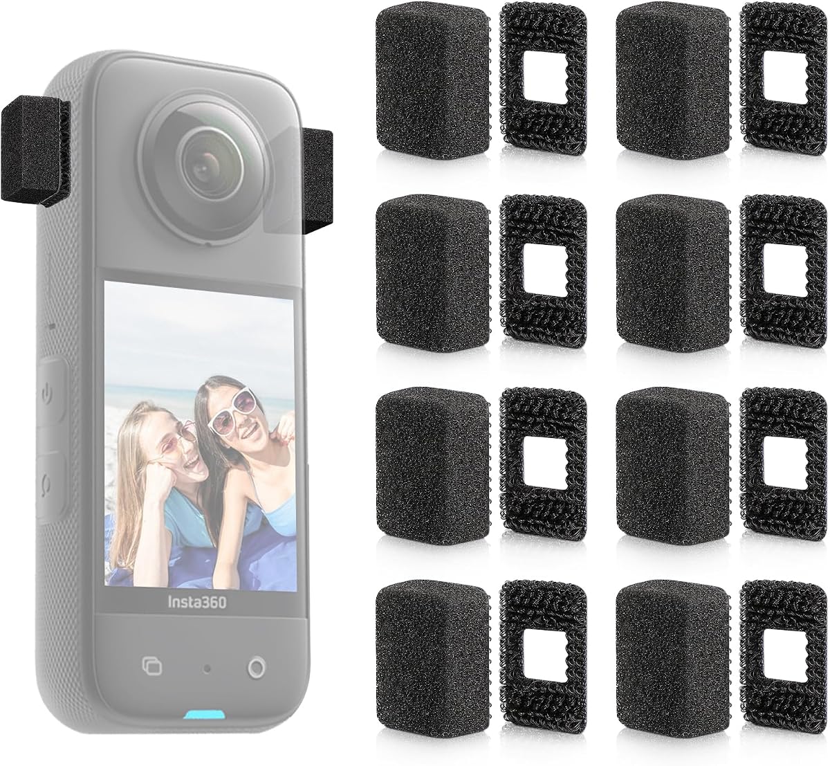 Mic Wind Muff for Insta360-8Pcs Wind Muff for Insta360 X3 X4, Premium Wind Noise Reduction Cover for Crisp Audio, Easy Installation and Durable Design, Compatible X3 or X4 Camera