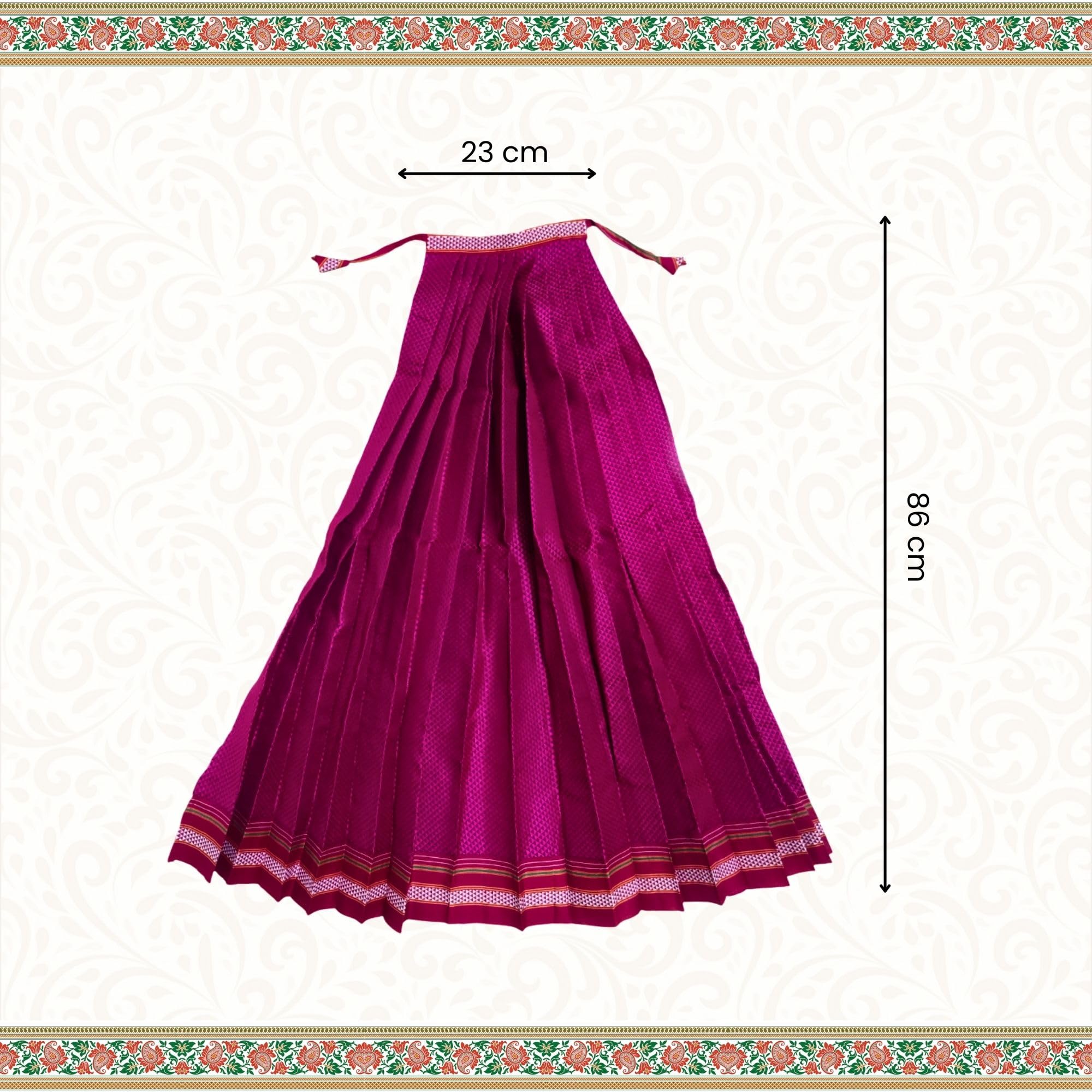 PUNYATVA Gudhi Vastra for Gudhi Padwa Festival (Khun, Pink) | Traditional Maharashtrian Gudi Cover Saree Cloth for GudiPadva | Readymade Ugadi & GudhiPadawa Decoration Pooja Décor 2