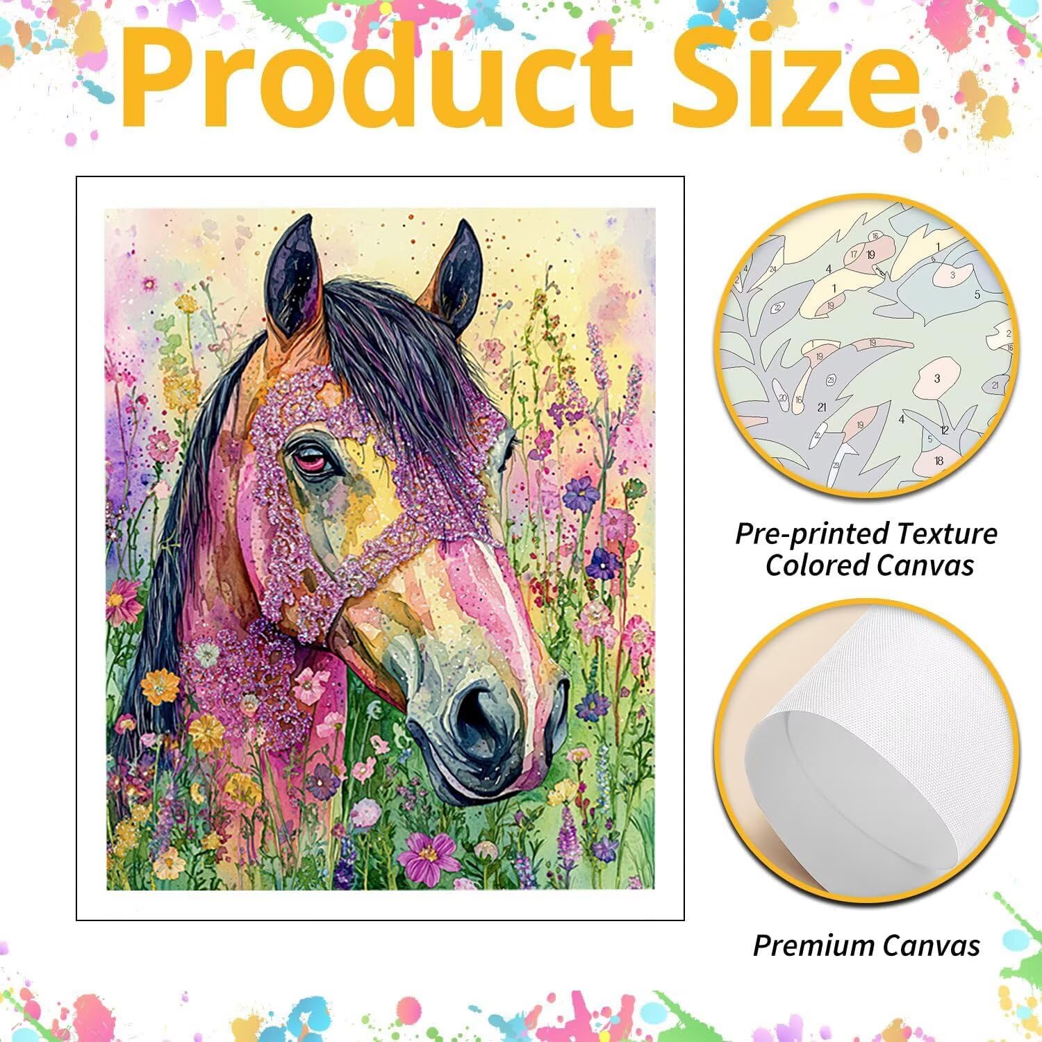 WEISHIWE Dipingere con i Numeri Adulti Cavallo animale, 80x100cm s-197 | Paint by Numbers Kit con Pennelli e Acrilico Pigmento, Fai da te Olio La Pittura di Numeri Kit, Decora la Casa, senza Cornice