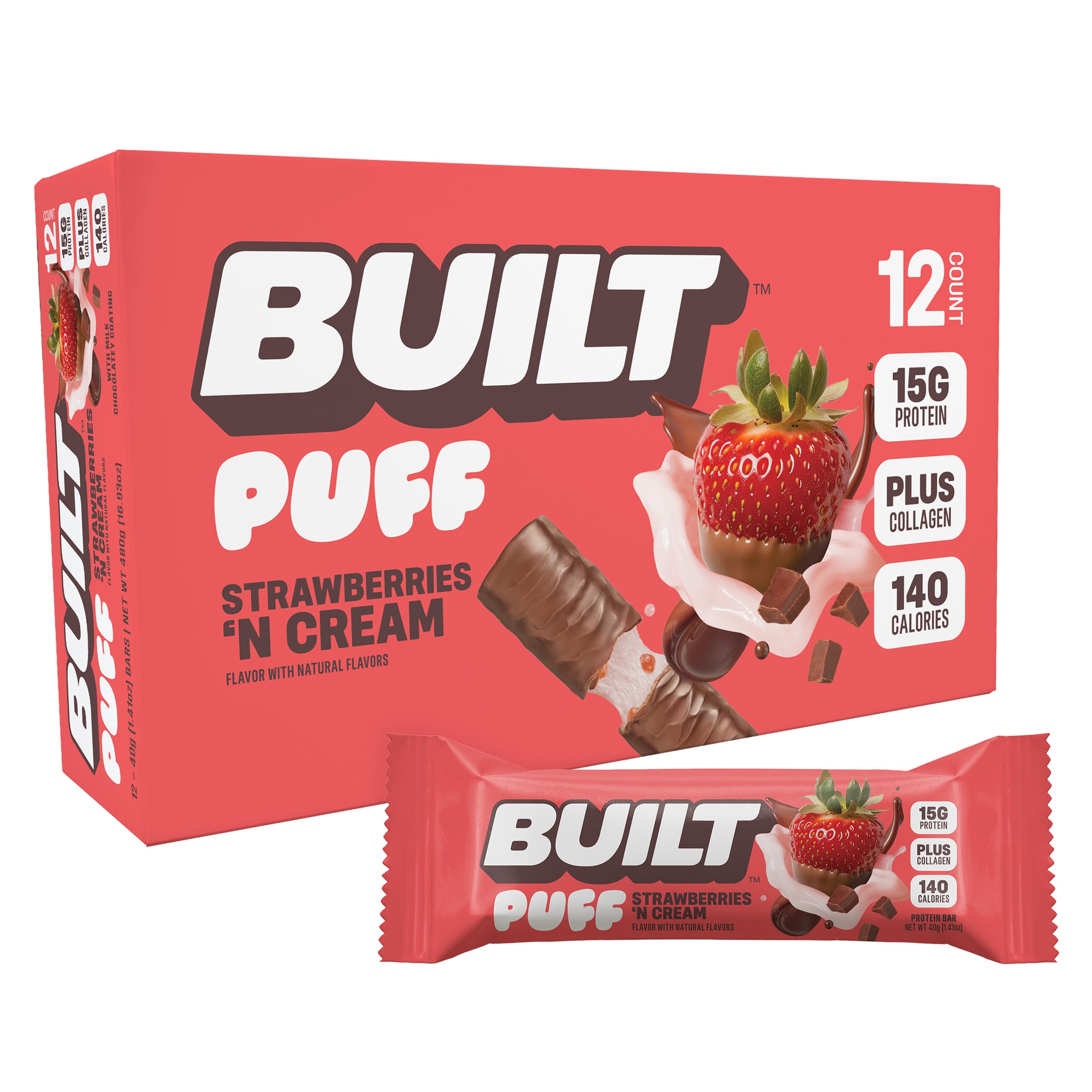 BUILT Puff Protein Bars, Banana Cream Pie, 17g Protein - 12 Count — Amazon image 21