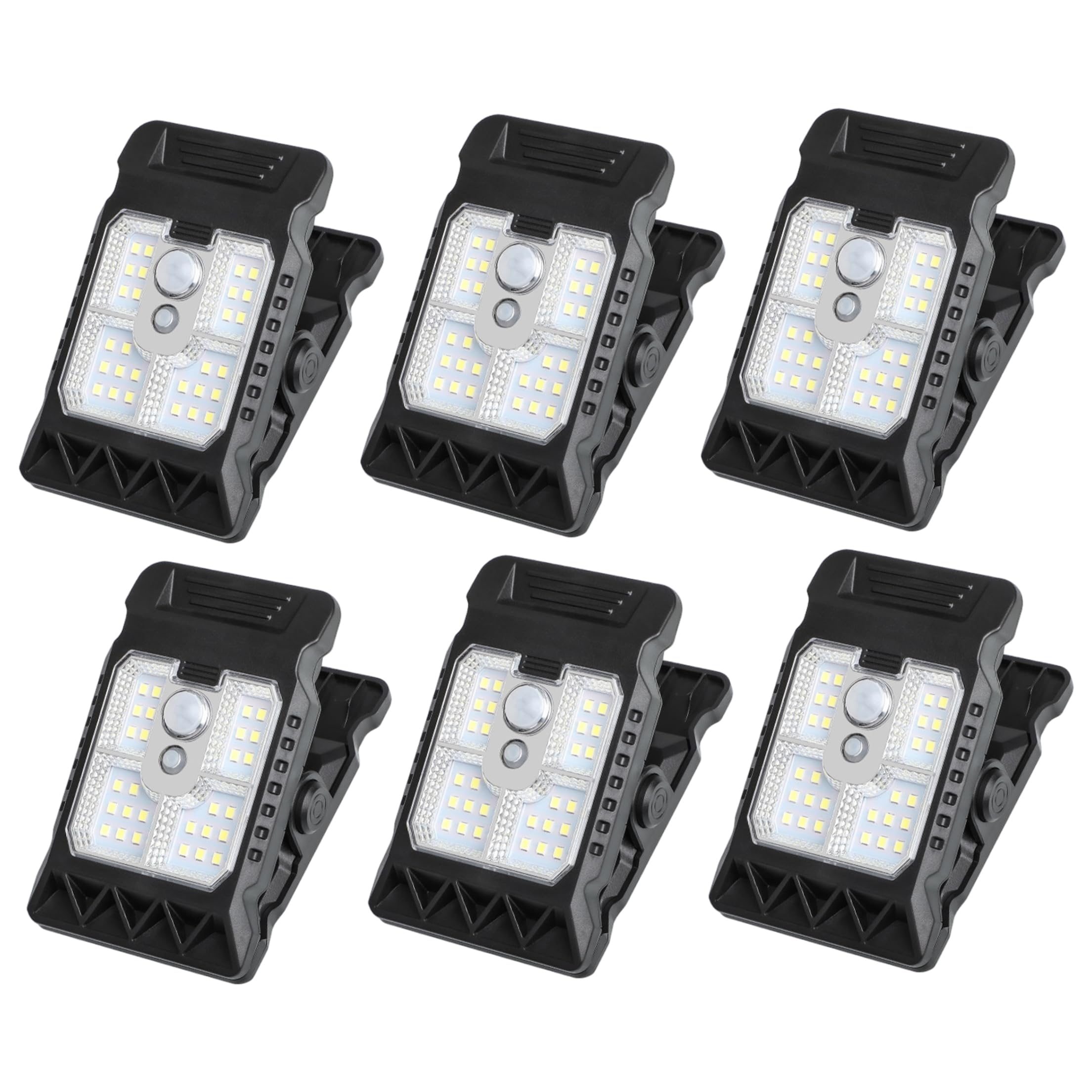 Luce a clip solare con sensore di movimento, luci a clip per esterni impermeabili - alimentata con attivazione del movimento per recinzione, rami, cortile (nero) Luci energia solare Luce per ester