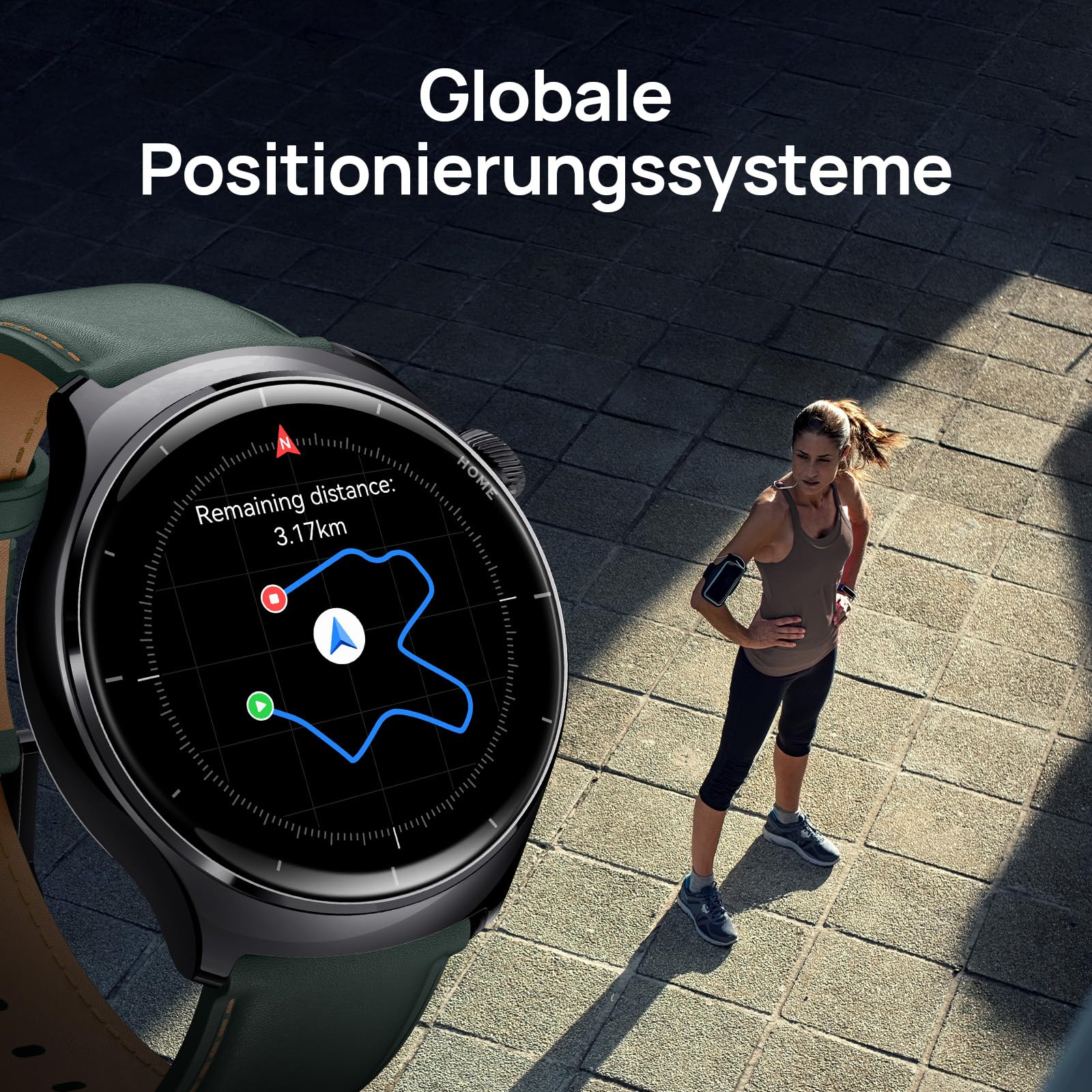 Mibro Lite3 Pro Smartwatch GPS Herren Damen Rund 45mm, AMOLED 1,32" Fitness Tracker, 5ATM Wasserdicht, Herzfrequenz Schlaf SpO2 VO2 Max, Bluetooth Anrufe, 15 Tage Lange Akkulaufzeit (Dunkelgrün)