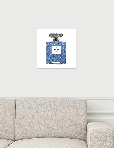 Miniatura 4 de The Oliver Gal Artist Co. Lienzo decorativo para pared, diseño clásico de bígaro con número 5, 12 x 12 pulgadas, color azul, gris