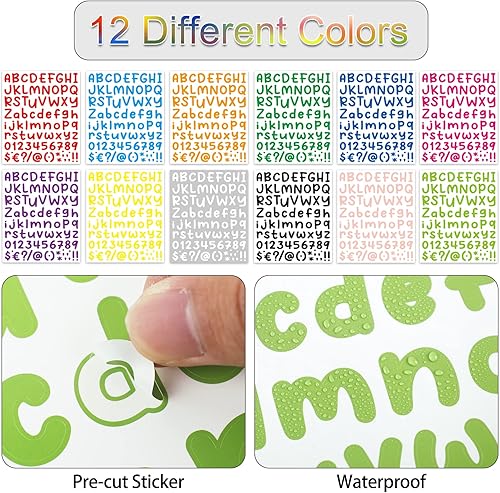 Miniatura 3 de Calcomanías de letras, Dizdkizd - Pequeñas calcomanías del alfabeto, calcomanías de vinilo impermeables de 1 pulgada, letras autoadhesivas, un