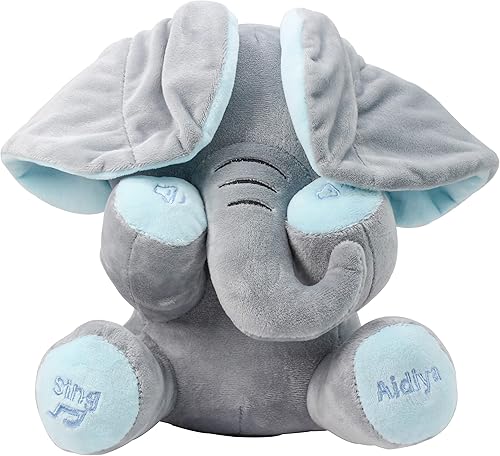Miniatura 2 de Aidiya Animales de peluche de elefante, regalos para bebé, orejas interactivas, elefante, hablando, cantando, juguetes de peluche para niñas y