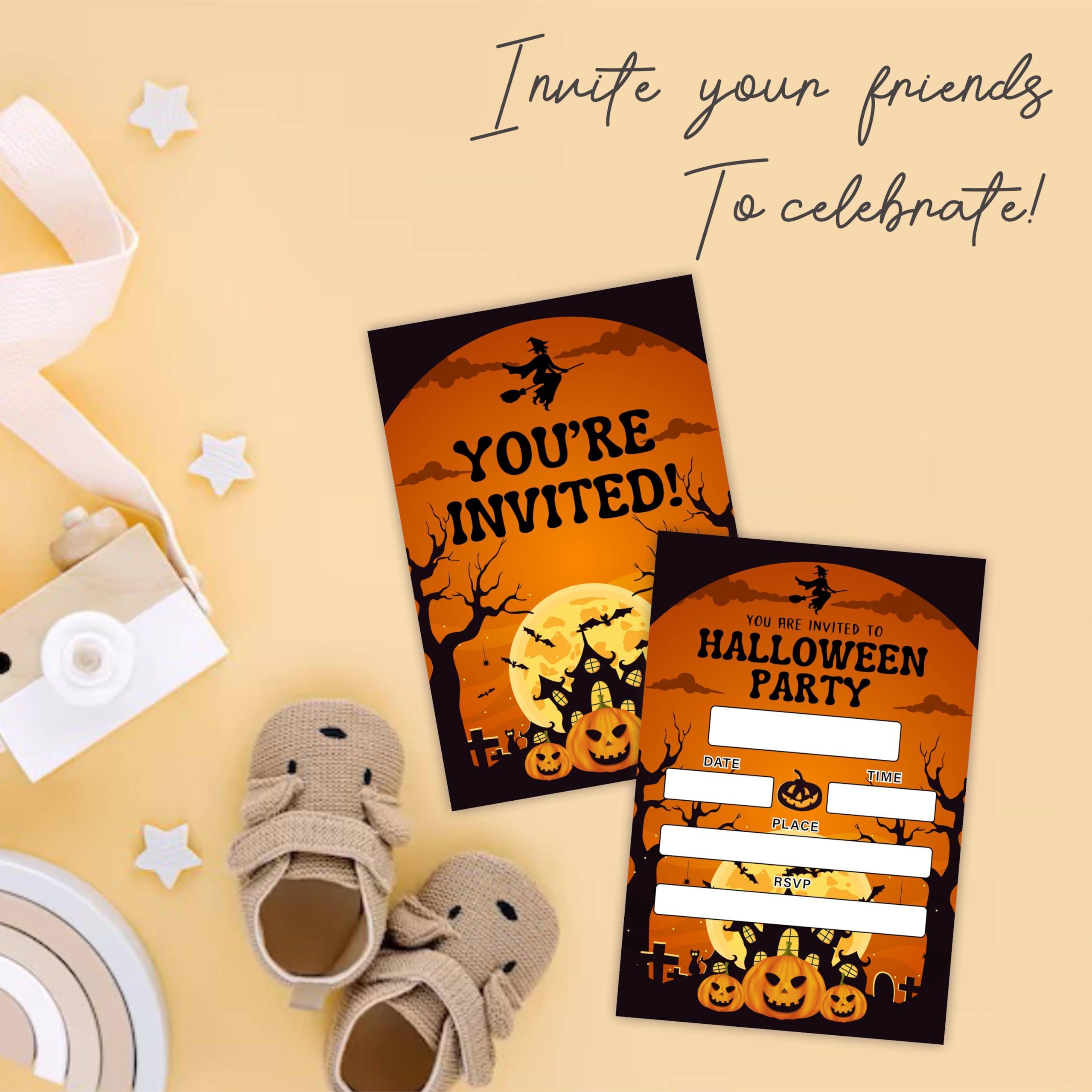 Invitaciones Para Fiesta De Cumpleaños En Blanco Y Negro De Halloween