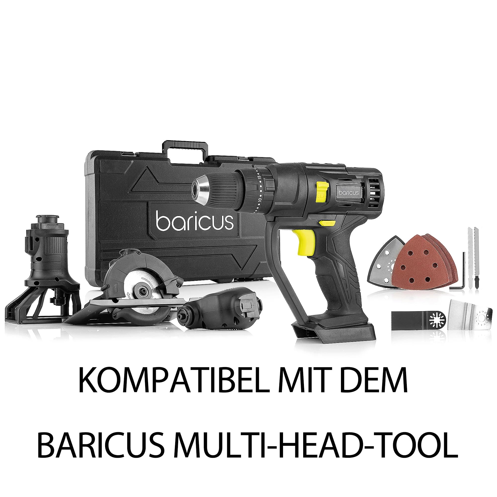 Baricus Heckenscheren-/Grasscheren-Aufsatz für Multi Head Tool – Zubehör für 18V Akku-Multitool/Multifunktionswerkzeug - B-Ware