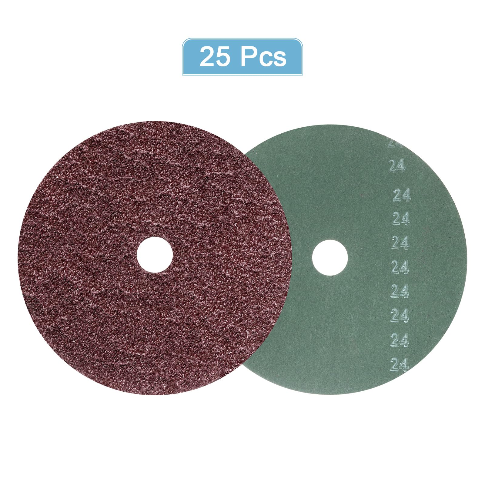 QUARKZMAN 25PCS Dischi Abrasivi In Fibre 7" x 7/8" Colore Rosso-Marrone