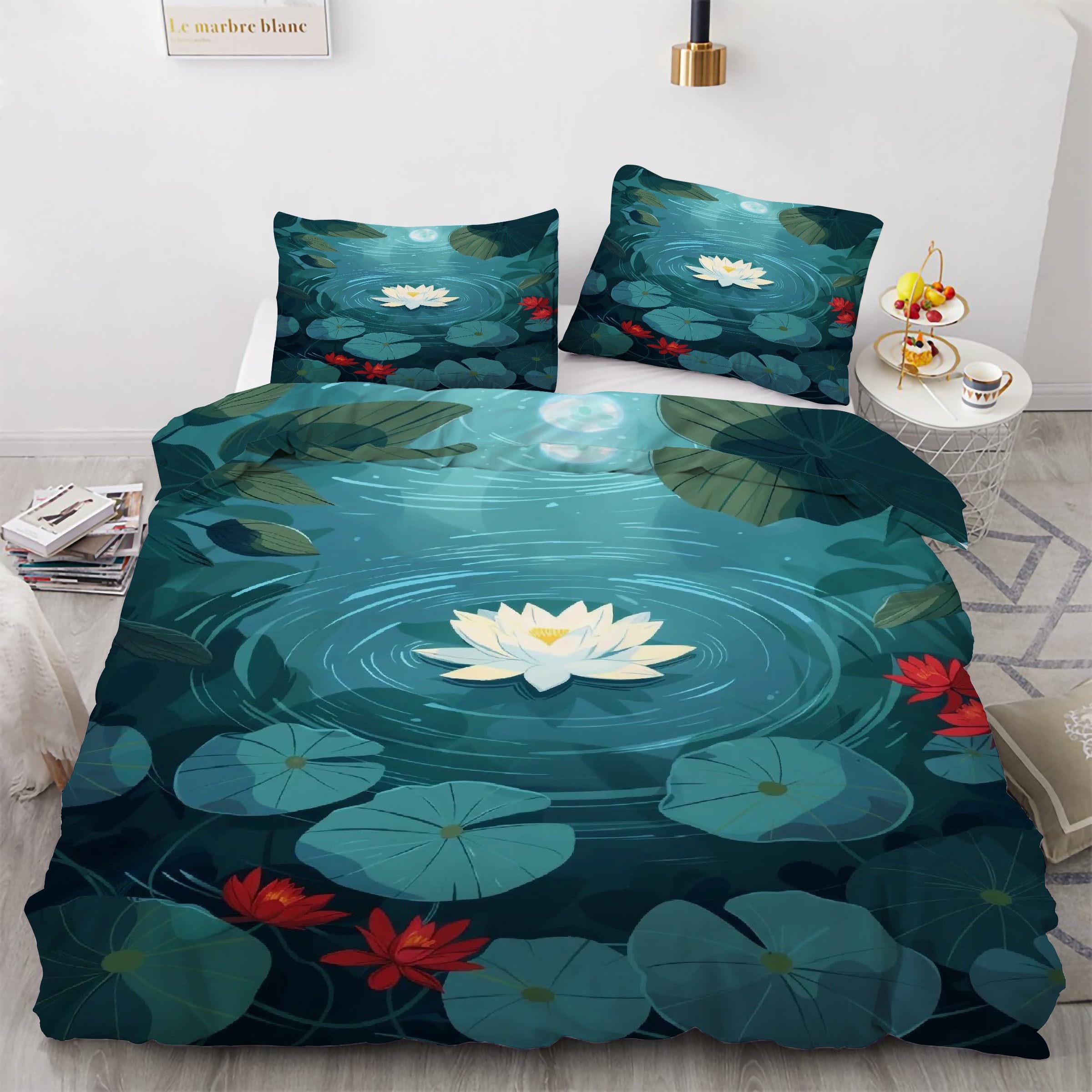 Housse de couette 200x200 cm lotus pour transformer votre chambre en oasis