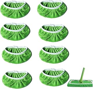 8 PCS Reusable Mop Pads Refills for Swiffer, Washable Mop Pad Compatible with Swiffer Sweeper Mops, for Swiffer wet pads Wet and Dry User (green)